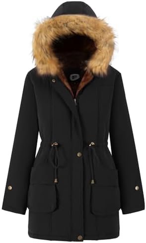 FARVALUE Women's Winter Coat Hooded Warm Fleece Parka Jacket... FARVALUE Women's Winter Coat Hooded Warm Fleece Parka Jacket...