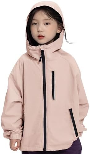 Rolanko Girls Waterproof Hooded Jacket Lightweight Raincoats... Rolanko Girls Waterproof Hooded Jacket Lightweight Raincoats...