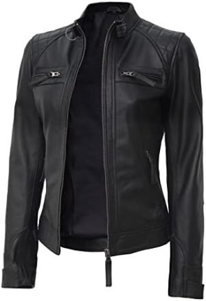 Blingsoul Brown Leather Jacket Women - Cafe Racer Black Wome... Blingsoul Brown Leather Jacket Women - Cafe Racer Black Wome...