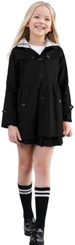 SANGTREE Girl's Waterproof Trench Coat Hooded Lightweight Ra...