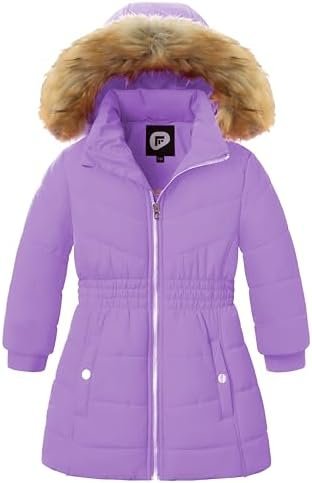 Garemcy Girls Winter Coat Long Warm Waterproof Fleece Lined ...