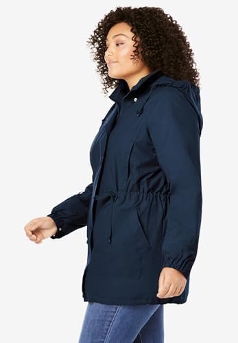 Woman Within Women's Plus Size Fleece-Lined Taslon Anorak