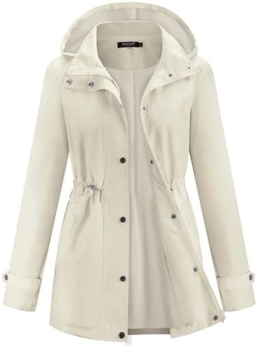 Avoogue Rain Jacket for Women Waterproof Lightweight Hooded ...