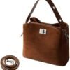 Genuine Leather Suede Bags for Women, Vintage Suede Handbag ...