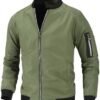 Mens Lightweight Bomber Jacket Casual Windbreaker Zip Up Coa...