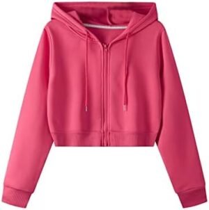 SweatyRocks Women's Long Sleeve Drawstring Full Zip Hooded J... SweatyRocks Women's Long Sleeve Drawstring Full Zip Hooded J...