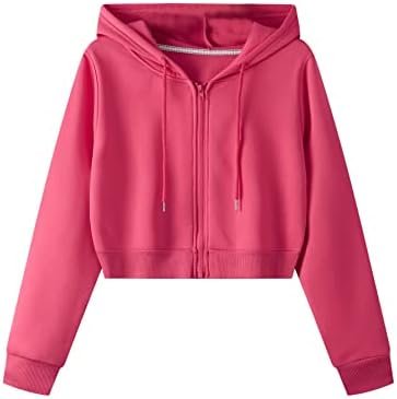 SweatyRocks Women's Long Sleeve Drawstring Full Zip Hooded J...