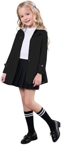 SANGTREE Girl's Waterproof Trench Coat Hooded Lightweight Ra...