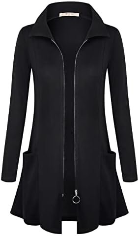 Miusey Womens Zip Up Tunic Sweatshirt Collar Neck Lightweigh...