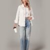 luvamia Denim Jackets for Women Trendy Long Sleeve Button Do...