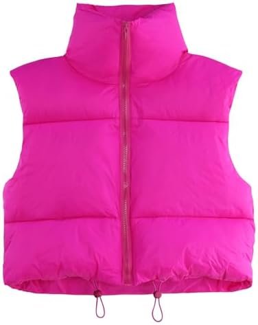 CULACCINO Women's Winter Cropped Puffer Vest Crop Jackets Fo...