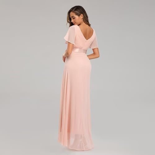 Long Chiffon Evening Gowns A-Line Empire Waist Formal Dress ...