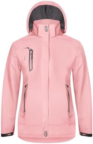 Women's Waterproof Rain Jacket with Detachable Hood Lightwei... Women's Waterproof Rain Jacket with Detachable Hood Lightwei...