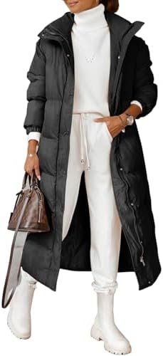 Zwurew Women's Quilted Lightweight Long Puffer Coat Jacket T...