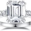 3ct Moissanite Engagement Ring for Women, 10 * 8MM Main Ston...