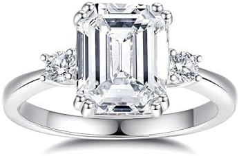 3ct Moissanite Engagement Ring for Women, 10 * 8MM Main Ston...