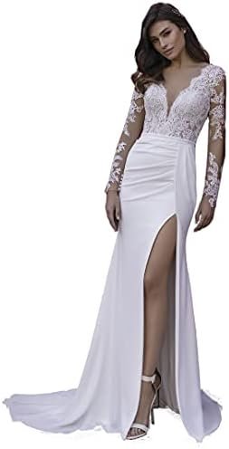 Loyeloy Women's Wedding Dresses for Bride 2024 Sexy V Neck S...