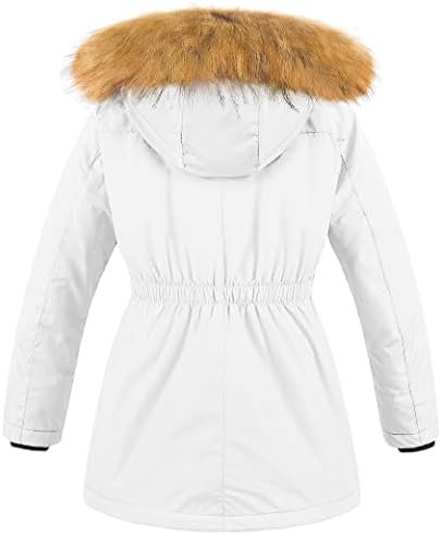 CREATMO US Girl's Long Winter Warm Parka Sherpa Trimmed Coll...