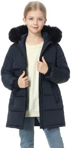 Girl's Winter Long Coat Parka Kids Warm Hooded Puffer Jacket...
