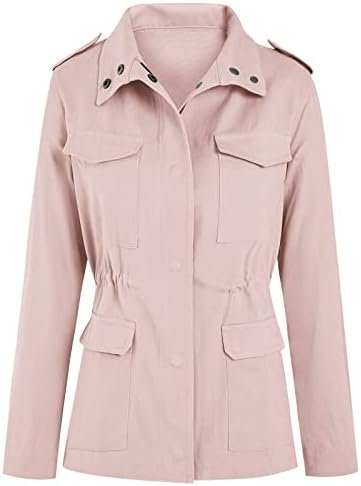 Soulomelody Women Military Anorak Jackets Zip Up Snap Button...