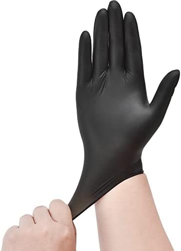 Disposable Black Nitrile Exam Gloves, Latex Free Gloves for ...