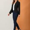 Allegra K Women's Work Office Blazer Stretch Lapel Collar Lo...