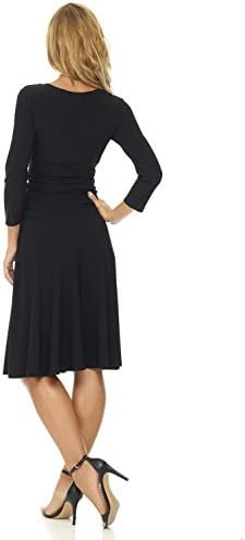 Rekucci Women's Slimming 3/4 Sleeve Fit-and-Flare Crossover ...