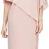 S.L. Fashions Women's Short Sheath Capelet Gown with Asymmet...