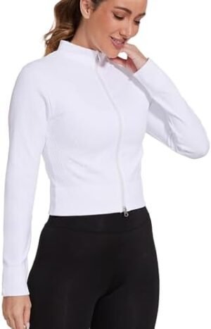 MathCat Seamless Workout Jacket for Woman,Zip Up Long Sleeve... MathCat Seamless Workout Jacket for Woman,Zip Up Long Sleeve...