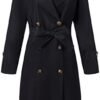 RISISSIDA Women Trench Coats, Water Resistant Double Breaste...