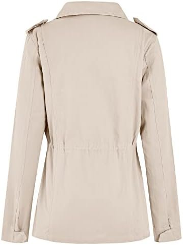 Soulomelody Women Military Anorak Jackets Zip Up Snap Button...