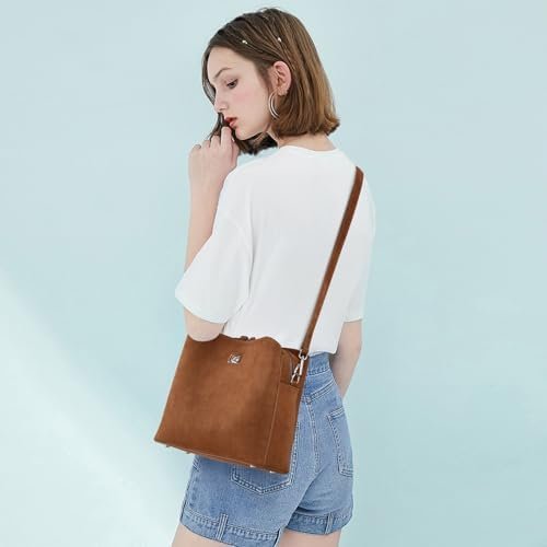 Genuine Leather Suede Bags for Women, Vintage Suede Handbag ...