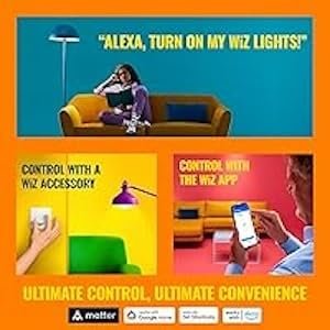 Echo Pop (newest model) with WiZ 60W A19 LED Smart Color Bul...