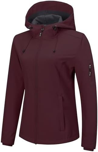 Outdoor Ventures Women's Softshell Jacket with Hood Fleece L...