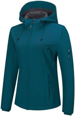 Outdoor Ventures Women's Softshell Jacket with Hood Fleece L...