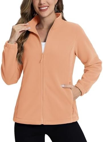 TACVASEN Women's Soft Fleece Jacket Lightweight Full Zip Swe...