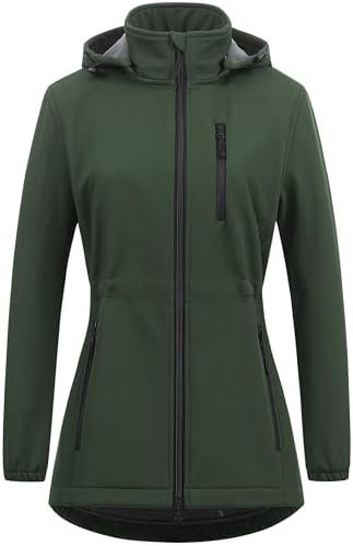 Chrisuno Women's Lightweight Long Softshell Fleece Lined Jac...
