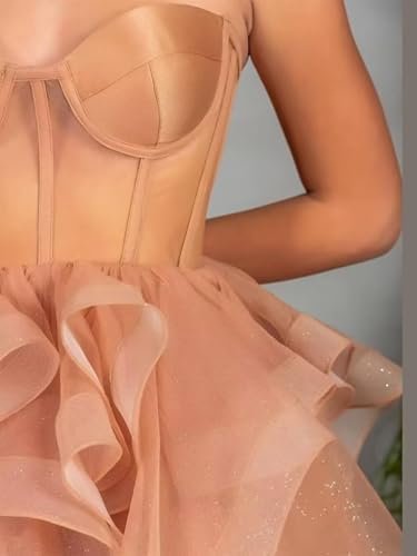 Tulle Spaghetti Straps Long Formal Prom Gowns for Women Tier...