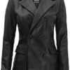 fjackets Lambskin Leather 3/4 Coat - A Fusion of Timeless St...