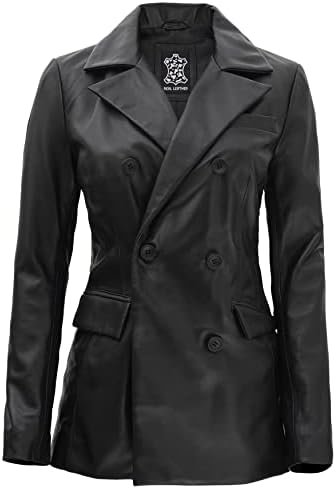 fjackets Lambskin Leather 3/4 Coat - A Fusion of Timeless St...