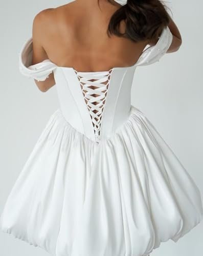 Corset Short Wedding Dresses for Bride Simple Satin Wedding ...