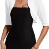 MINTLIMIT Women's Bolero Shrug Top 3/4 Sleeve Open Front Cro...