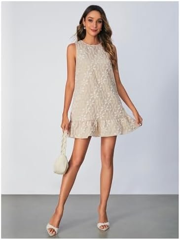 SOLY HUX Women's Ruffle Hem Sleeveless Tank Dress Round Neck...