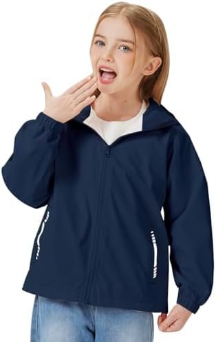 Boys Girls Waterproof Rain Jacket Lightweight soft lining Ki...