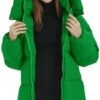 Flygo Womens Hooded Quilted Puffer Jacket Mid-Length Padded ...