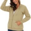 MAGCOMSEN Womens Zip Up Hoodies Sherpa Lined Fleece Thermal ...