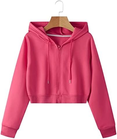 SweatyRocks Women's Long Sleeve Drawstring Full Zip Hooded J...