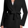 Womens Casual Blazers Long Sleeve Open Front Suit Wrap-Belte...