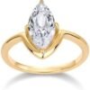 PAVOI 14K Gold Plated Marquise 1.5CT Cubic Zirconia Fake Bri...