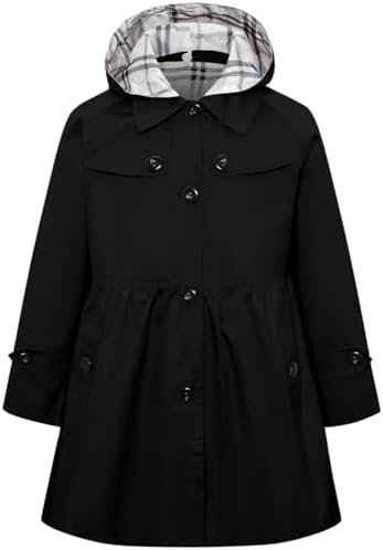 Betusline Girl's Single Breasted Trench Coat Dress Coat Oute...